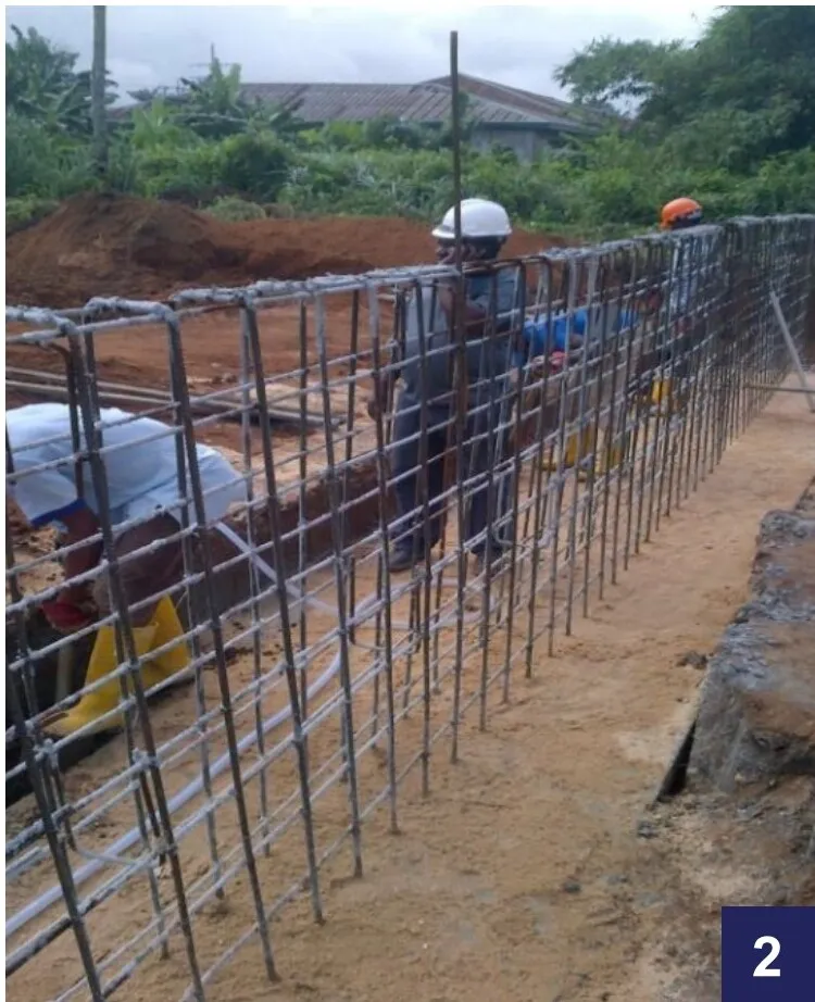 Reinforced concrete retaining wall in Aba